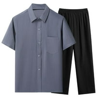 Sayhi muške majice i kratke hlače trenerke Dva pamučna posteljina set za muškarce postavljeni tamno