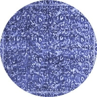 Ahgly Company u zatvorenom okruglom sažetkom plave moderne prostirke, 3 'runda