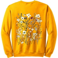 Xinqinghao Ženske jednostavne cvjetne tinte Thers Theds Causel Crew vrat kratkih rukava Labavi pulover