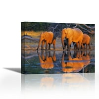 Afrički slonovi, Okavango, Bocvana - Savremena likovna umjetnost Giclee na platnu Galerija - zidni dekor