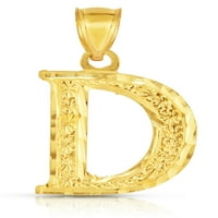 Floreo 10k žuto zlato ekstra veliko slovo A-Z abeceda Početni privjesak s opcionom ogrlicom za užad