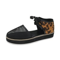 DMQupv ženske planinarske sandale Leopard-tisak Ležerne prilike za čipke Ženske cipele Ženske sandale