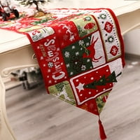 Božićni stolni trkač pokrivač Krpom Xmas Stolcloth dekor pamučna posteljina, 72x