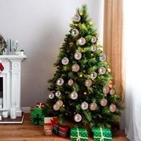Chiccall Božićne kugle ukrase za Xmas Tree, 2,36 plastični razbijali božićni ukrasi kugla obojena i sjajna božićna zabava ukras sa kukom, božićnim poklonima na klirensu