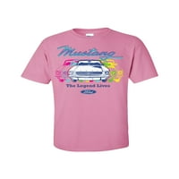 Ford Mustang Legend živi retro grafički majica kratkih rukava-ružičasta-xxxl