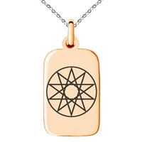 Octagram od nehrđajućeg čelika Zvezda mudrosti ugraviranog malog pravokutnika Oznaka za pse CHARM Privjesak