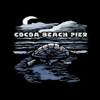 Pier za plažu kakao, Florida, morska kornjača na plaži, ogrebotina, kontura, lampionska preša, premium