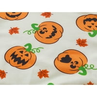 Jedno otvaranje Halloween Baby Emboper dugih rukava okrugli vrat Pumpkin javorov list uzorak rebrasti