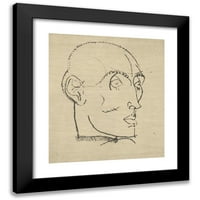 Egon Schiele Crni moderni uokvireni muzej umjetnički print naslovljen - portret čovjeka