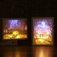Eychin Papercut Light Bo 3D LED papirna kaznena žarulja karanje papira Art Noć svjetla Creativna LED