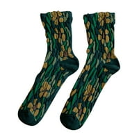 Dyfzdhu Žene Jesen Zima Retro Etničko stil Čarape Francuska Jacquard Mid Tube Socks