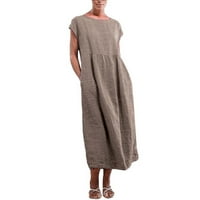 Ljetne haljine na prodaju za žene plus veličine bez rukava s rukavima okrugla izrez Maxi Loose Fit svakodnevno