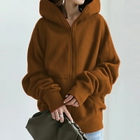 Ženska zimska jakna - Čvrsta dugi rukav kornjač puna zip odjeća jednostavna kavana za hladnu jaknu kava
