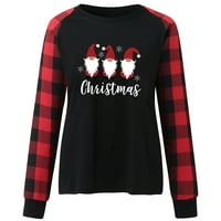 Lady Slatko Gnome Grafički košulje Crewneck Pulover Comfy Holiday Pulover Casual Majica Božićna odjeća