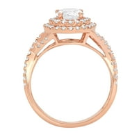1. CT okrugli rez originalni kultivirani dijamant SI1-si G-H 18K Rose Gold Halo obećaj vjenčani izjava