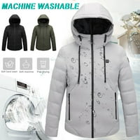 Muška električna grijana jakna s kapuljačom za pranje kapuljače zimskim tijelom toplije za žene grijaći