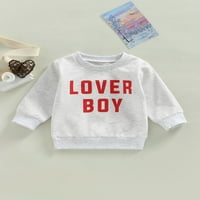 Meihuida Kid Baby Valentinovo pulover dugih rukava O-izrez Pismo Ispiši topla labava dukserica za devojke