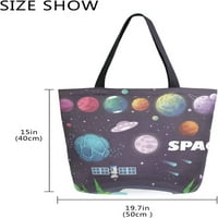 Svemirsko putovanje na platnu Tote tote tote torbica za nošenje torbi na rame za kupovinu Travel torba