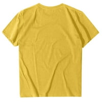 Ležerni vrhovi za žene Fit Casual Pismo Ispis kratkih rukava labav majica bluza vrhovi Dame Top Yellow