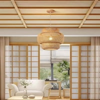 Privjesak za ručno tkani bambus, privjesak za ručnu privjesku od ratana, prirodni lusteri s kupolama