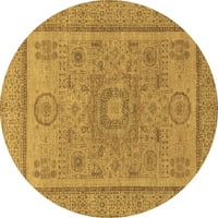 Ahgly Company u zatvorenom okrugle apstraktne smeđe modernih prostirki, 8 'kruga