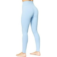 Tajice za žene joga hlače Tummy Control Workout Trgovine Hlače High Squaist Yoga Hlače vježbanje vuče sa džepom Plavi S