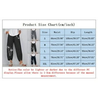 Ženske hlače Pamuk labavi džep tiskani elastični pantalone za žensko