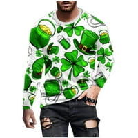 Muška povremena majica St. Patrickov dan Print Tops Irski Shamrock Gnomes Grafičke majice tunika Kafa