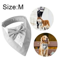 Pas vjenčanica Bandana ovratnik sa lukom kravate rođendanski kostim podesivi kućni ljubimac Tux, sive