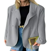 Glookwis Otvoreno prednja kardiganska jakna Looftine poslovne jakne Elegantne casual Otiške Jednostruki