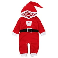 Newway Winter Kid Boy Girl Crveni božićni hoodie setovi dugih rukava Santa Claus Newbornical Sets Sets