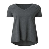 Colisha Plus Veličina Žene Casual V izrez Košulje Kratki rukav Labavi bluza Tunnic Ljetna majica sa