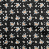 Onuoone Georgette viskoza crna tkanina cvjetni šivaći zanatske projekte Tkanini otisci na širokoj dvorištu