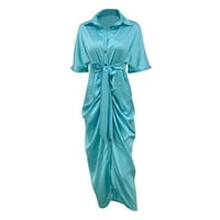 Haljine za žene Elegantni šifon Dugi temperament kratkih rukava sa velikim strukom Dugačka haljina