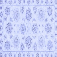 Ahgly Company Machine Persible Povjerene četvrtaste orijentalne plave tradicionalne prostirke, 8 'kvadrat