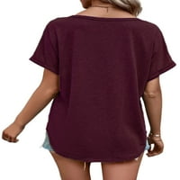 Majica Bomotoo za žene Majica sa čvrstim bojama kratki rukav ljetni vrhovi Ležerne prilike za plažu
