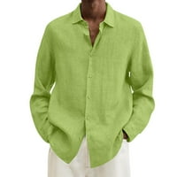 Polo majice za muškarce muško ljeto pamučno posteljina čvrstog casual plus veličine labave majice, okreću