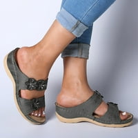 Donje klinove sandale sa sandalama TOE Udobne cipele otvorene za žene papuče Ženska papučica, siva