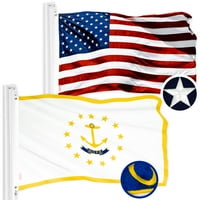 G Combo Pack: američka američka zastava FT vezene zvijezde i Rhode Island Državna zastava FT vezena
