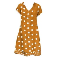 ManXivoo haljina s kratkim rukavima Proljeće ljeto tiskovina Ženska haljina za ženske haljine Ženske haljine Žene Ležerne haljine Narančasta