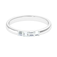 BAGUETTE DIAMOND SPACLENI Prsten za žene, 14k bijelo zlato, SAD 12.50