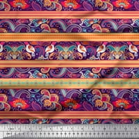Soimoi Rayon tkanina ptica, pruga i paisley tiskani tkaninski dvorište širom