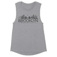 Skyline Brooklyn New York Ženski tenk mišića Veliko Heather Grey