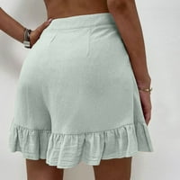 Ženske kratke vučne kratke hlače sa visokim strukom Lagana rubanje rub teške kratke hlače sa džepovima