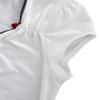 Ženske majice kratkih rukava čipkane košulje s V-izrezom Ljeto casual slim fit vrhova ulična odjeća