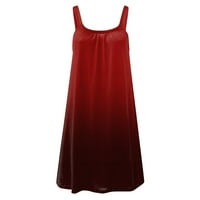 Ljetne haljine za ženske košulje od sunčeve haljine za sunčanje iznad koljena haljina bez rukava crvena 5xl