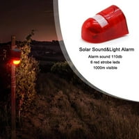Solarni zvuk i lagani alarm Senzor motora Decibels Siren zvuk Upozorenje i 6leds Flash upozorenje Strobe