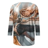 Hvyesh Ženski rukav vrhovi ljetni casual grafički okrugli vrat T majice Comfy Classic Tee bluze za nošenje