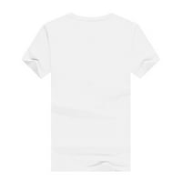 Floleo ženski vrhovi čišćenje ljetne majice Unizno štampano uzorak casual moda Soild Color Shor Leeve