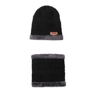 HATS Pletena šešir Djeca plus baršunast topli kod gustine vunene šešire hladni šešir crna površina vune